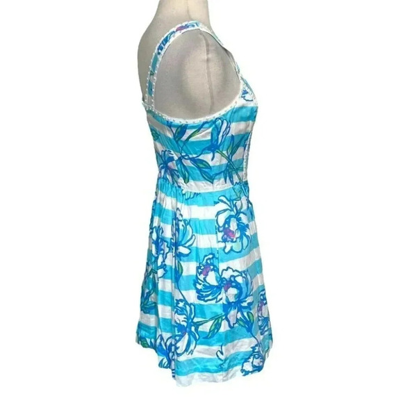 Lilly Pulitzer 0 dress Sandrine Shorely Blue tossing the line pearl fit‎ + flare - Picture 4 of 12